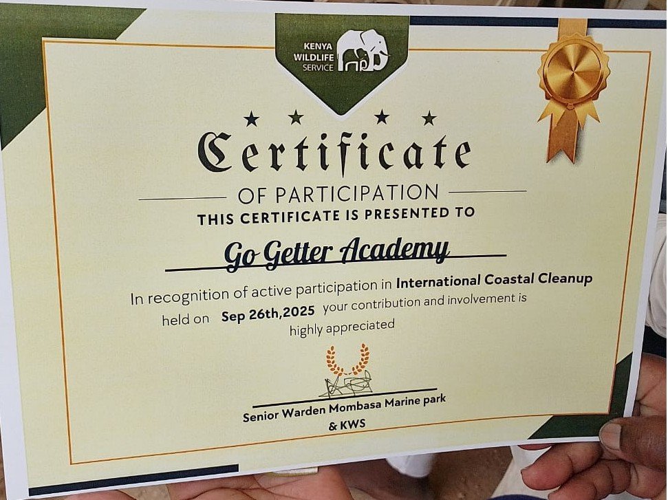 Our International Coastal Cleanup Certificate of Participation